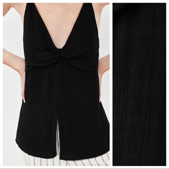 NWT. Zara Black Viscose Top with Straps. Size S. - Picture 6 of 11